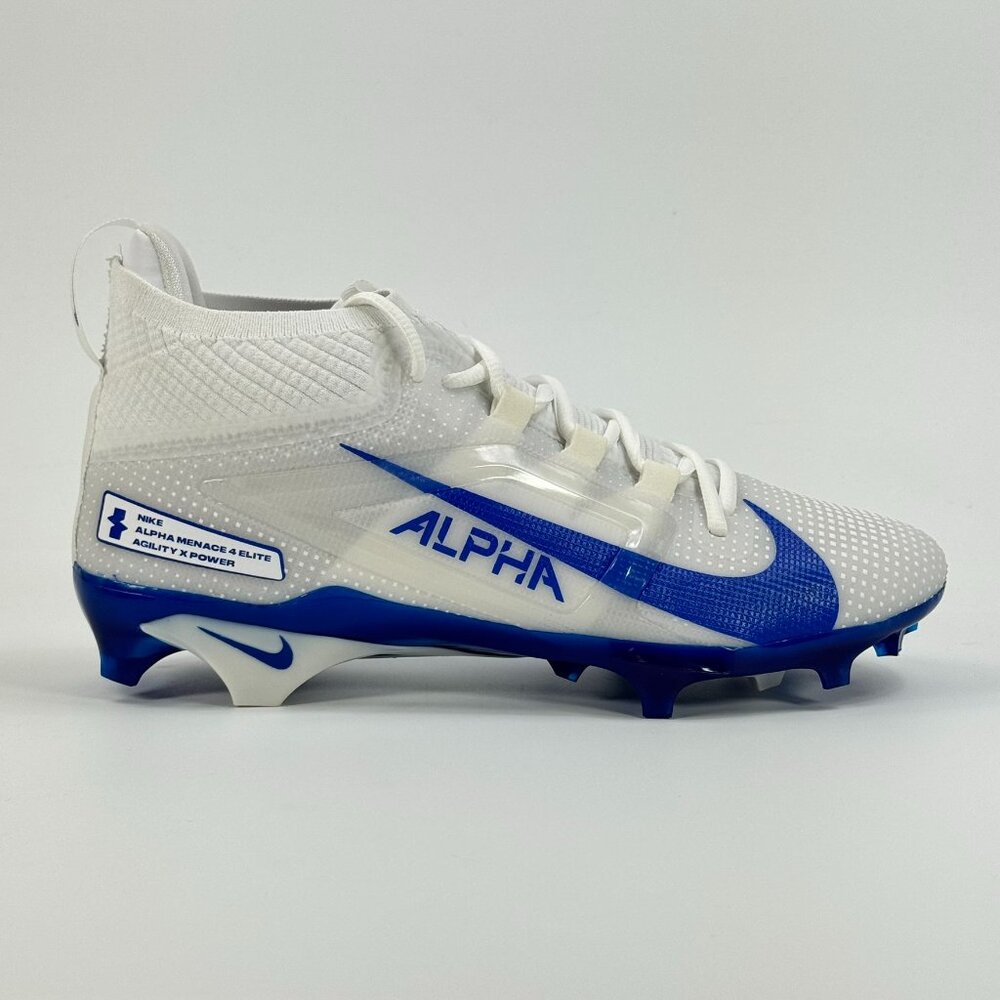 Nike Alpha Menace 4 Elite 'White Hyper Royal' FD7036-103 Football size 10 READ